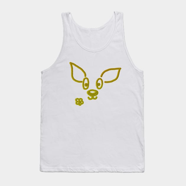 Cute Golden Deer Flower Tank Top by Whimsical Splendours